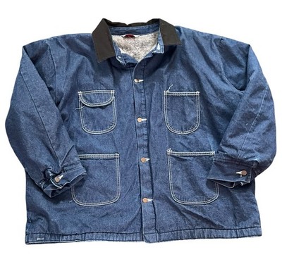 Vintage Bob Barker Prison Denim Work Chore Blanket Lined Jacket Size 3XL