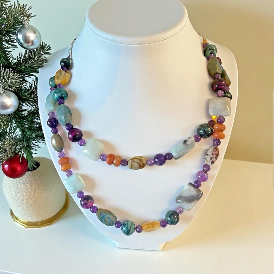 NUEVO Collar de piedras preciosas multicolores de ley 925 DTR Mine Finds Jay King, 36" Foto 4 de 4