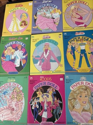 Lot Of 9 Uncut Golden Vintage Barbie Paper Doll Books From The 1980s