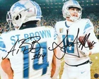 Amon-Ra St. Brown & Jared Goff Autographed Detroit Lions 8x10 Photo/COA/Hologram