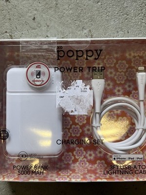 Poppy Power Trip Charging Set 3 FT USB-A power bank 5000 MAH | eBay