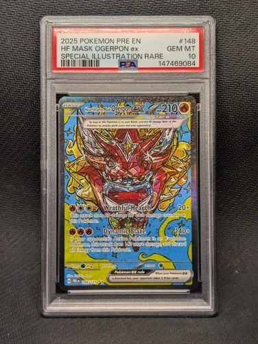 Hearthflame Mask Ogerpon ex 148/131 Sv: Prismatic Evolutions Holo (PSA 10)