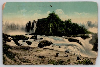 Salto de Agua del Uruguay Waterfall Postcard Montevideo c1910