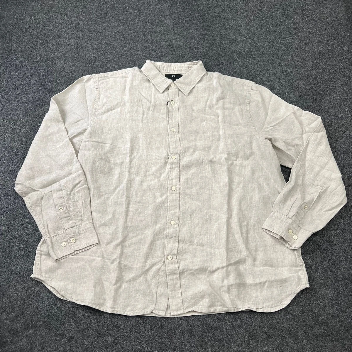 BANANA REPUBLIC Standard-Fit Linen Shirt Men's Size 2XL Natural Beige