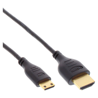 InLine  HDMI Superslim Kabel A an C, HS mit Eth., Premium, schwarz / gold, 1m