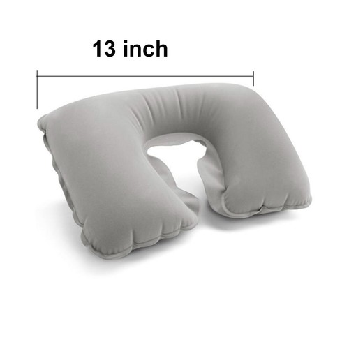 Inflatable Travel Pillow Neck Air Cushion U Rest Compact Plane Spa Car Soft 3Pk - Picture 4 of 5