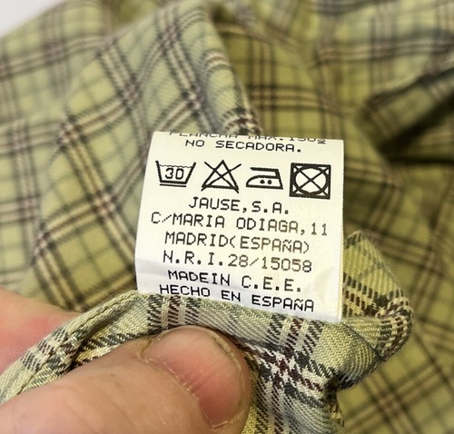 Jause Sport Flannel Plaid Button-Up Shirt Men’s Green Purple Checkered Casual - Picture 6 of 6