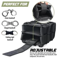 MOLLE Double Handcuff Holster for Duty Belt Handcuff Case Vest Fit Asp Handcuff