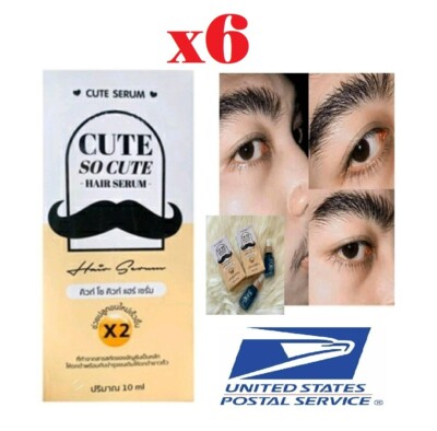 6 Cute SO CUTE Hair Growth Serum Mustache Beard Eyebrows Sideburns Oil 10ml S2