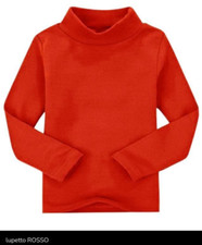 3 Maglia bimbo e bimba Lupetto Manica Lunga 100% Jersey Caldo Cotone Pettinato