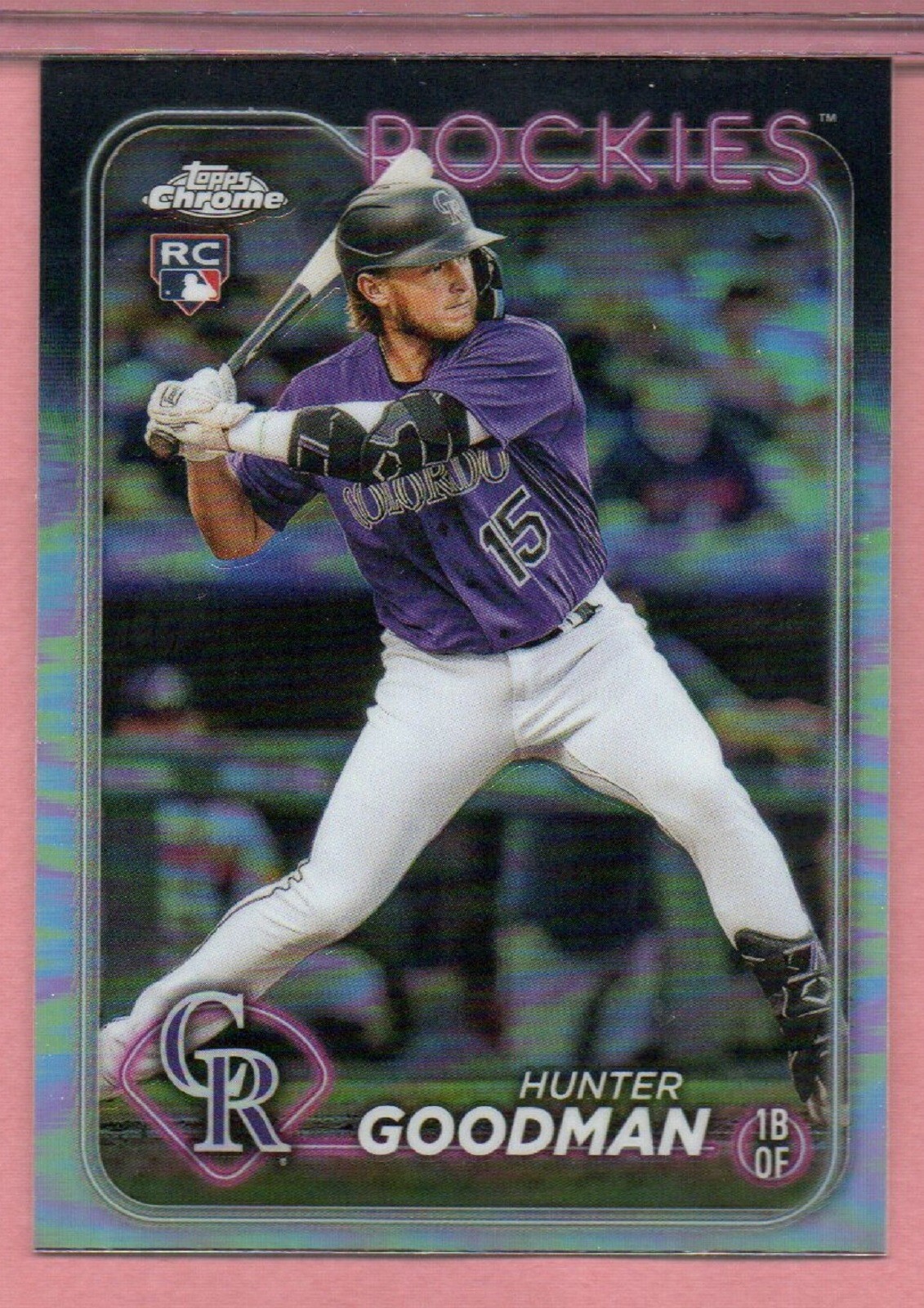 Hunter Goodman 2024 Topps Chrome Rookie Refractor RC Rockies #99