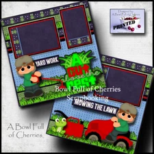 CUT ABOVE ~ 2 premade scrapbook pages layout printed paper piecing Cherry #0074