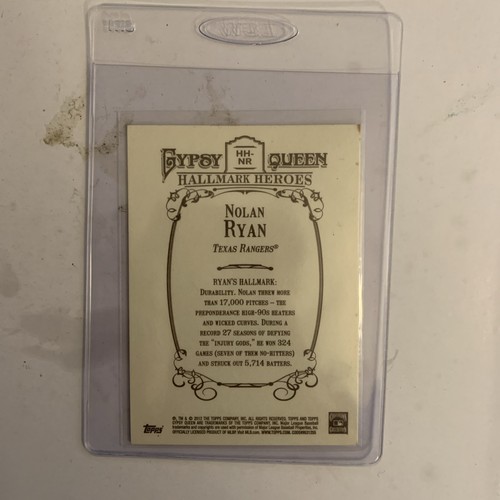 2012 Topps Gypsy Queen Hallmark Heroes#HH-NR Nolan Ryan - Texas Rangers - Picture 3 of 3