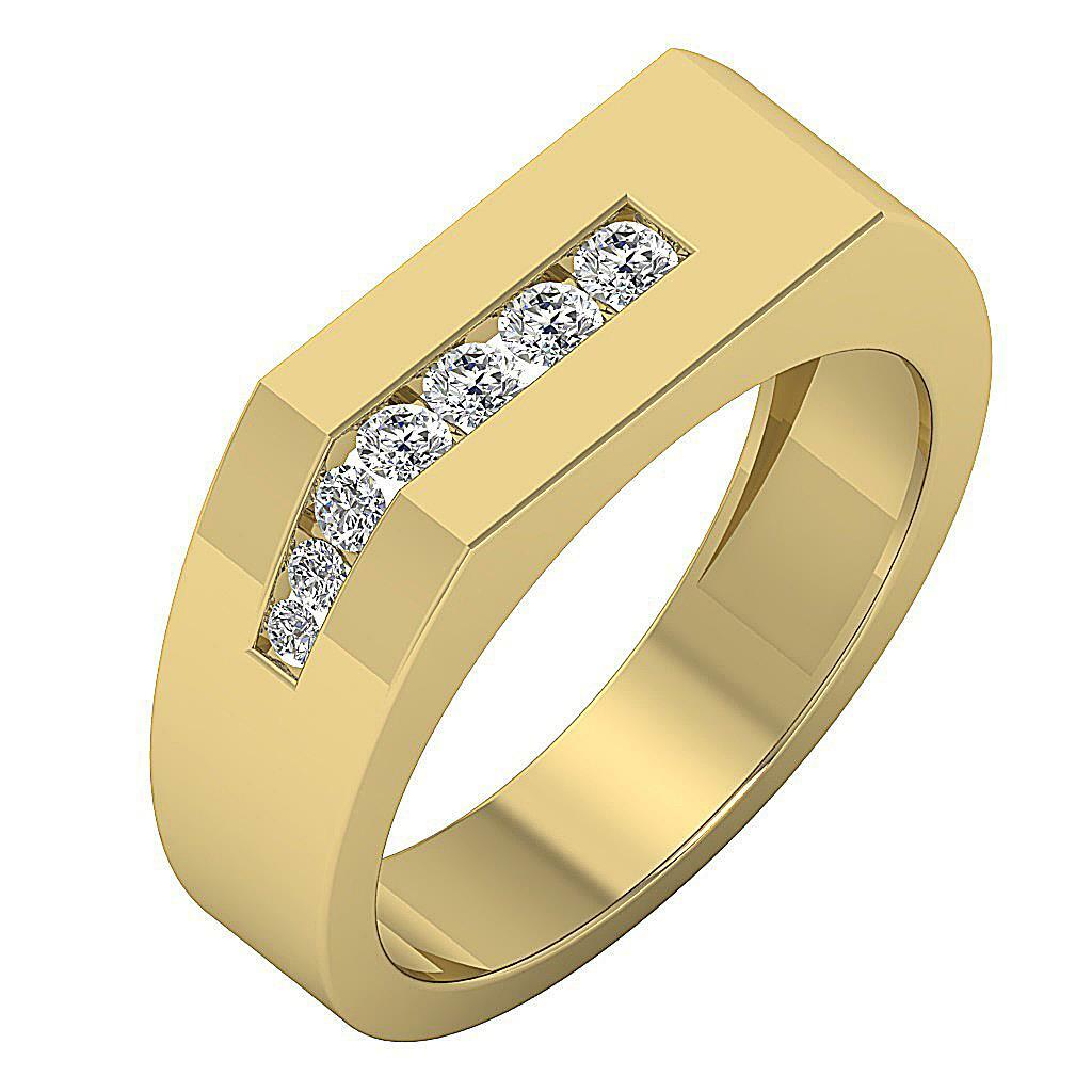 Mens Engagement Ring I1 H 0.35Ct Journey Real Diamond 14K Solid Gold