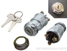UNIVERSAL IGNITION SWITCH LOCK FLUSH MOUNT 24-VOLT 2-KEY 3 POSITION ON OFF START