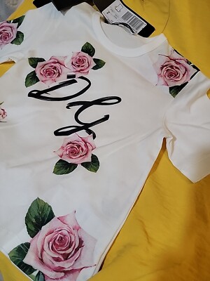 DOLCE & GABBANA Tropical Rose ROSE  KIDS FLORAL T-SHIRT Size 2 NWT #7