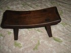 Handcrafted Natural Dark Wood Vintage Tribal Sleep Bench to Support Head & Neck — photo 1