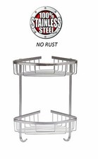RUST FREE STAINLESS STEEL CORNER SHOWER CADDY BATHROOM SHELF ORGANIZER 2 /3 TIER