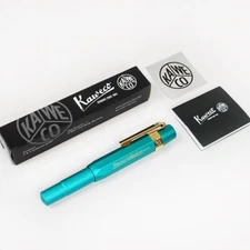 Kaweco COLLECTION Fountain Pen Iguana Blue ,F/EF Nib with Clip Gold and Paperbox