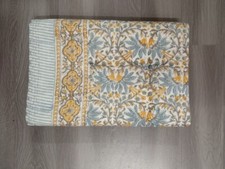 Indian Print kantha Quilt Cotton Blanket King Size Bedspread Throw