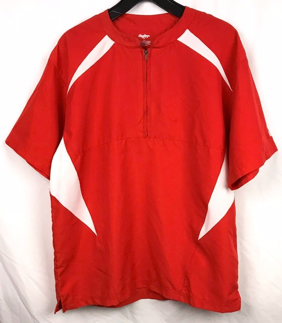 Rawlings Red Baseball Shirt Mid Zipper Youth Size Large | eBay