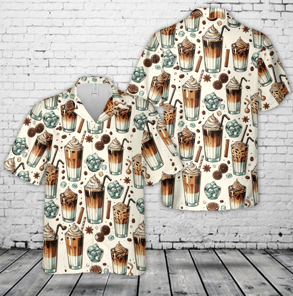 Latte Iced Coffee Hawaiian Shirt