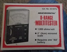 Vintage  Micronta 1000 OHMS/VOLT 8 Range Multitester #22-027U Radio Shack 
