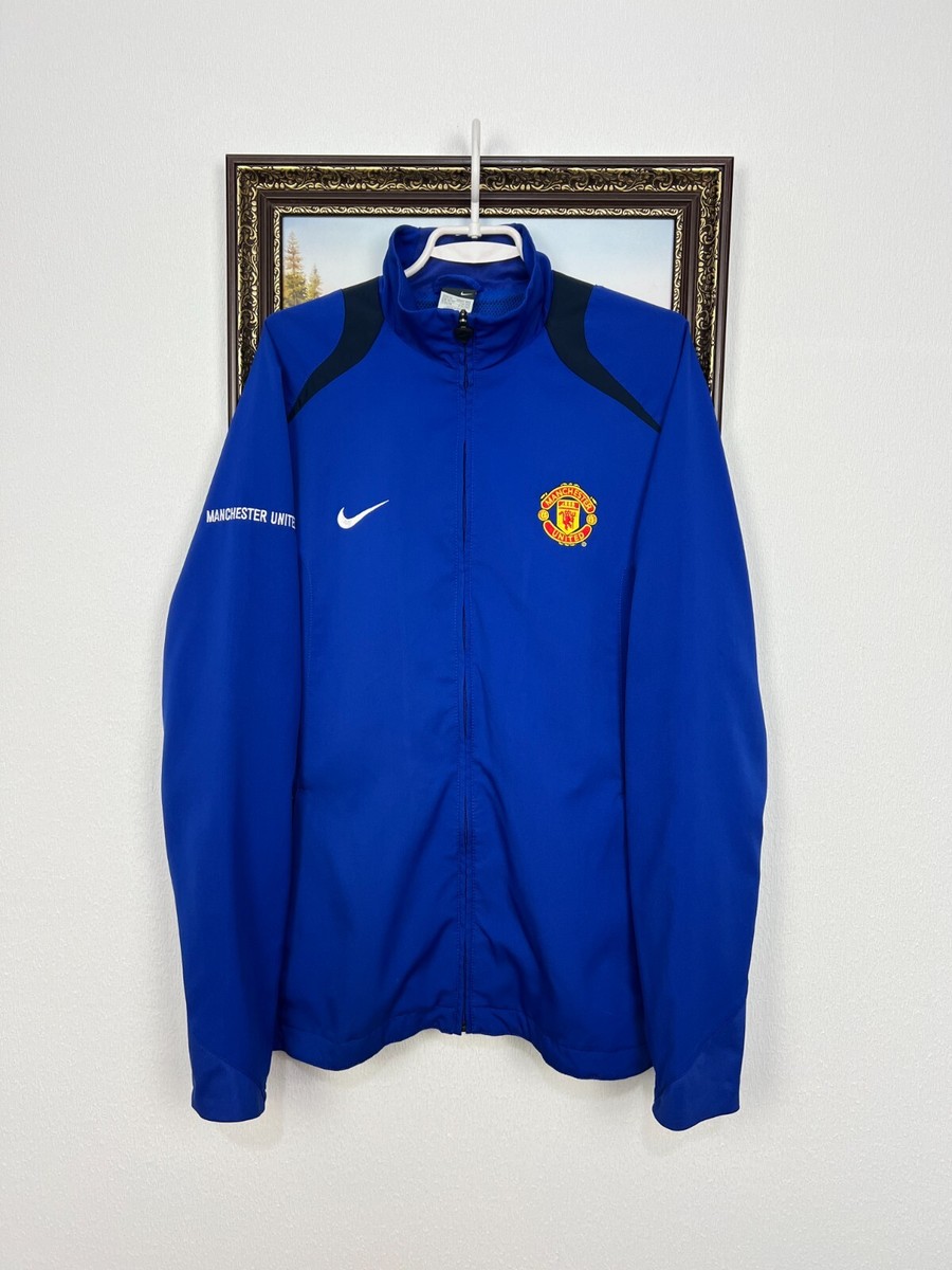Vintage Nike Manchester United Football Jacket Soccer Blue