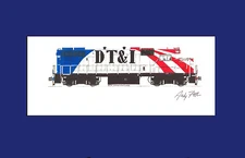 Detroit Toledo & Ironton GP38-2 1776 11"x17" Matted Print Fletcher signed