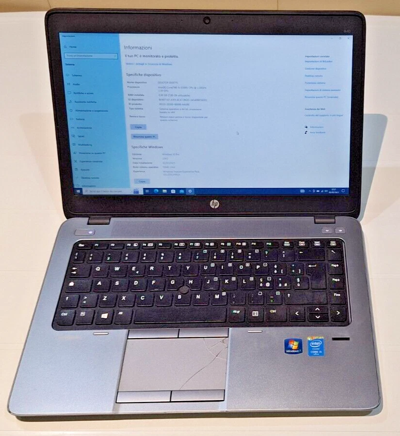 NOTEBOOK PC HP 840 G3 I5-6300U 2.40GHZ RAM 8GB SSD 180GB WIN10 PRO - Immagine 2 di 4