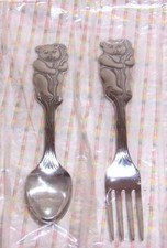 Cubby Bear Youth Spoon  Fork Set - Oneida Community Stainless