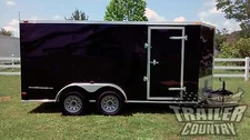 NEW 2026 7 x 14 7x14 V-Nosed Enclosed Cargo Motorcycle Trailer Ramp & Side Door