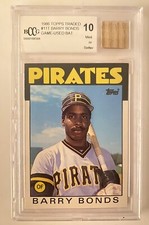 1986 Topps Traded #11T Barry Bonds GAME USED BAT. GEM 10. Rookie Card.
