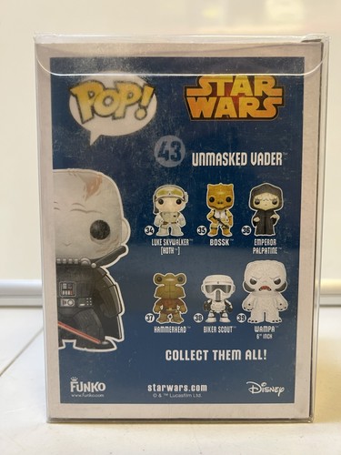 @ Funko Pop! Cabezal de bobble de vinilo Star Wars desenmascarado Darth Vader 43 con protector - Imagen 8 de 8