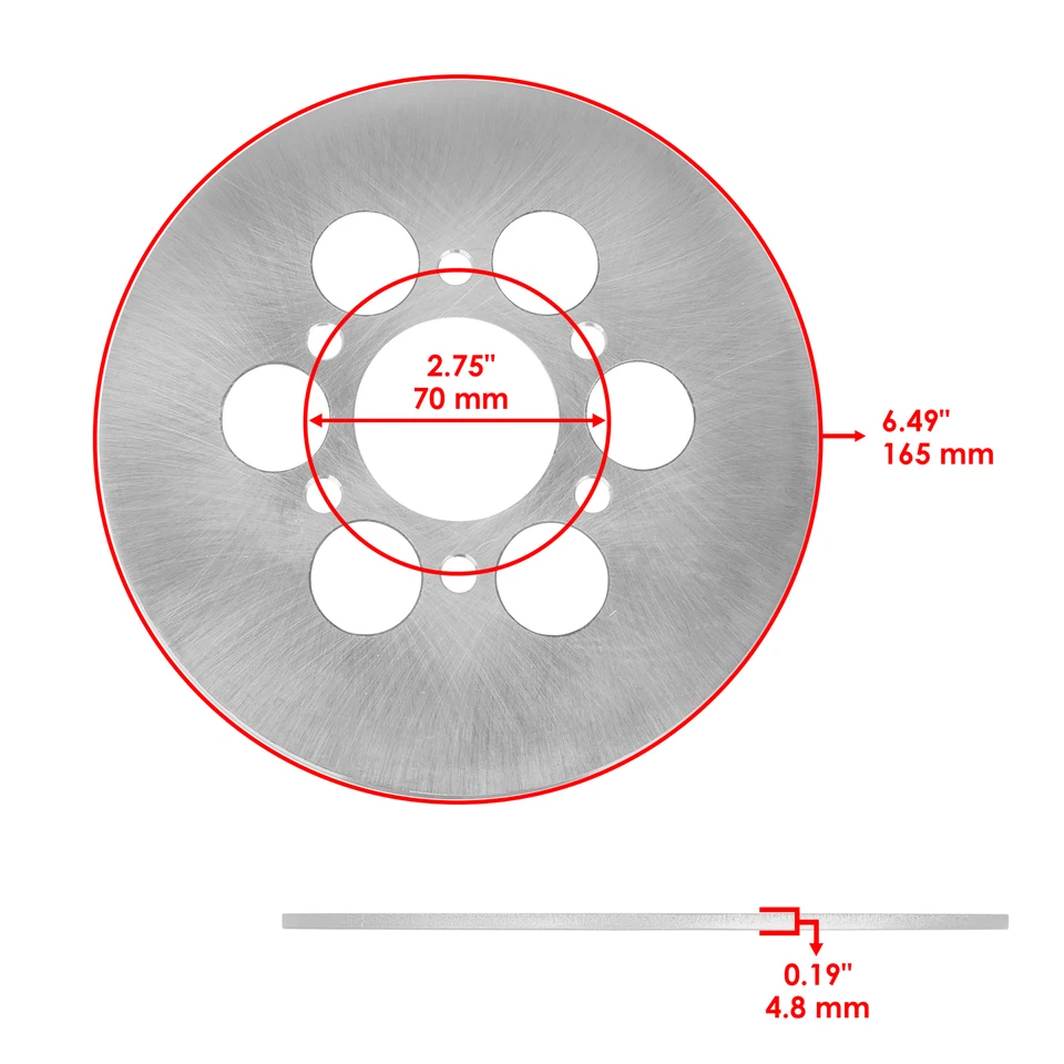 Rotor de disco de freno trasero con almohadilla para Yamaha Rhino 660 YXR660 4X4 2004 2005 2006 2007 Foto 2 de 4