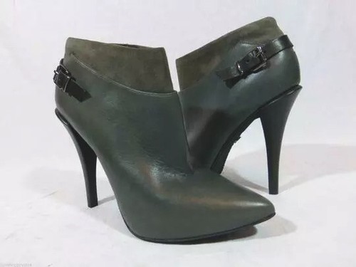 $200 Kenneth Cole sz 10 Bless Life Ankle Grey Leather Bootie Boots Spike 5" Heel - Bild 2 von 7
