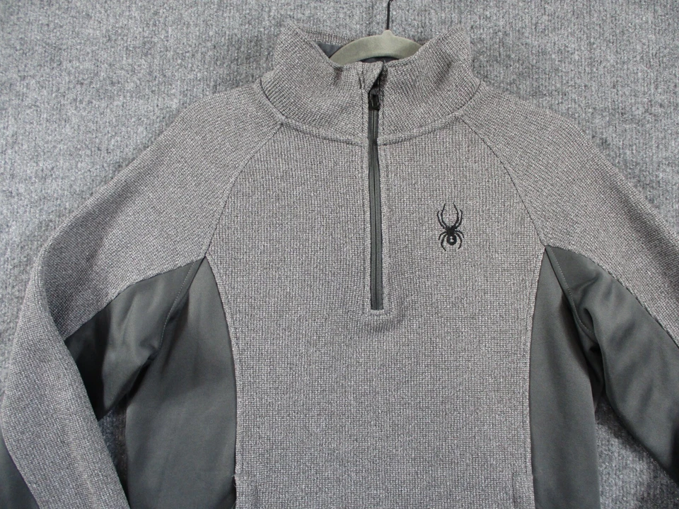 Spyder Sweater Mens Small Gray Boundless Half Zip Pullover Outdoors Fleece Hike - Image 4 of 4