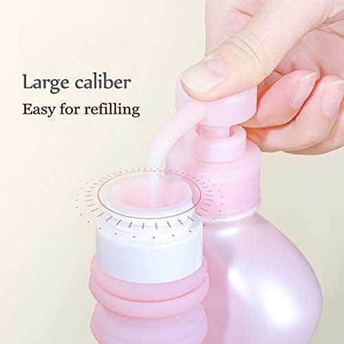 Travel Bottles for Toiletries Refillable Leak Proof Squeeze Lid Bottle Set 6pcs - Picture 5 of 9