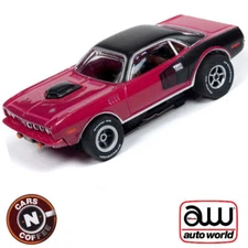 Auto World 71' Plymouth Cuda Pink Xtraction R26 HO Slot Car SC341 for AFX