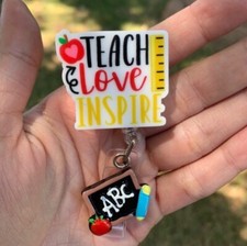 Teacher quote Instructor Retractable Badge Holder ID reel Gift School Lanyard
