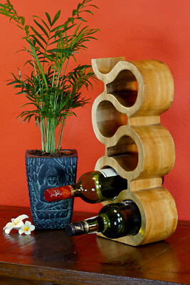 Weinregal Aus Holz Für 30 Flaschen – Maße 86 X 53 X 25 Cm, Unbehandelt, Mit Profil-Lagern