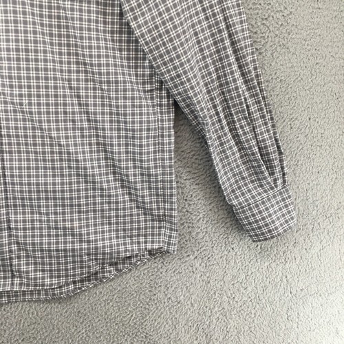 Cabelas Button Down Shirt Mens Tall L Gray Cotton Wrinkle Free Plaid Long Sleeve - Picture 3 of 12