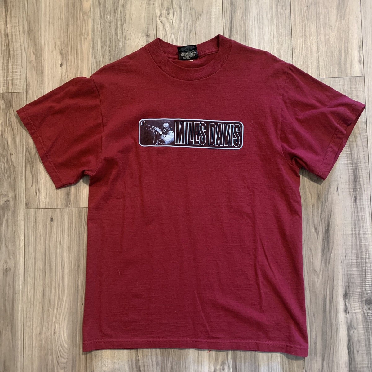 Vintage Miles Davis Jazz Shirt Maroon Size Medium Zion Rootswear 