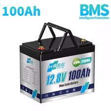 12V 100Ah LiFePO4 Lithium Battery BMS for Solar RV Off-grid Trolling Motor Boat