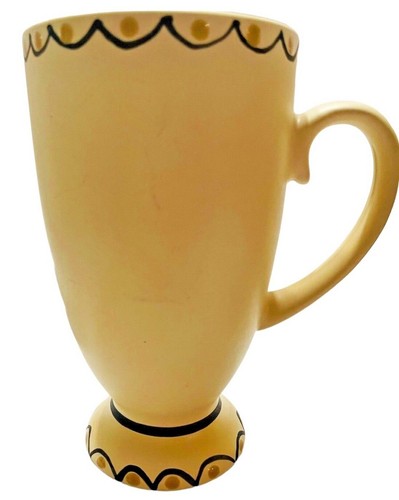 California Pantry Pedestal Golden Cream Color Coffee Mug Set Of 2 - Picture 10 of 12