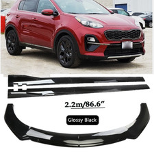 For Kia Sportage Body Kit Glossy Black Front Lower Bumper Lip Splitter Spoiler
