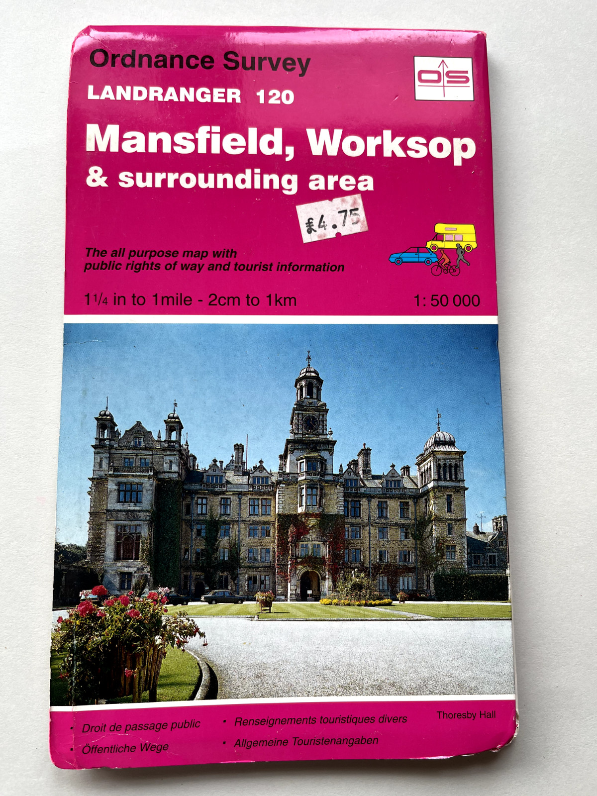 Landranger Sheet Map Folded OS 120 Mansfield/Worksop/Bolsover/Alfreton