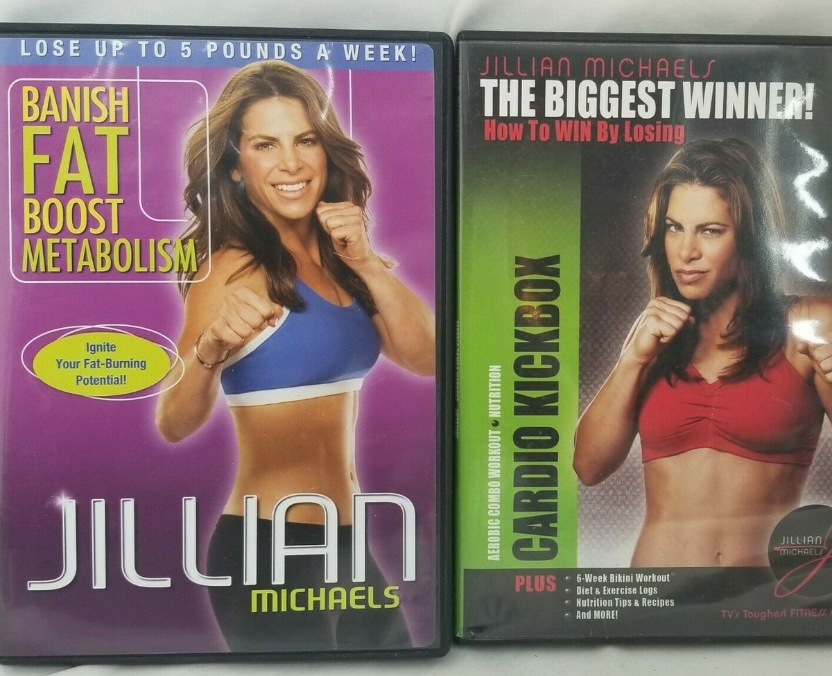 2 Jillian Michaels DVDs Banish Fat Boost Metabolism & Cardio