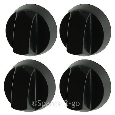 4 Schalter für Hotpoint Backofen Herd Kochfeld schwarz + komplettes Adapterset