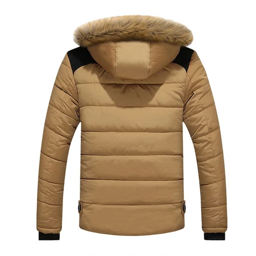 Men's Winter Warm Fur Collar Hooded Long Coat Jacket Parka Outwear Ski Snow Soft - Bild 12 von 22